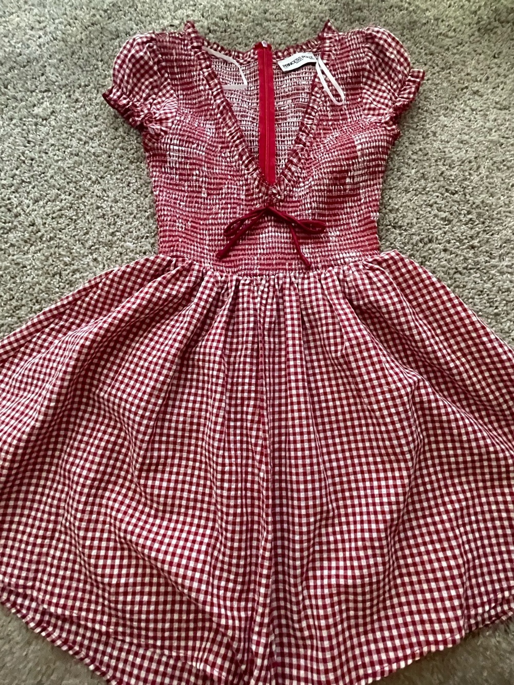 Princess Polly Gingham Red Romper - Picture 2 of 5
